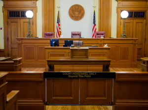 A courtroom used by the Law Offices of Jerod Gunsberg in Los Angeles, CA